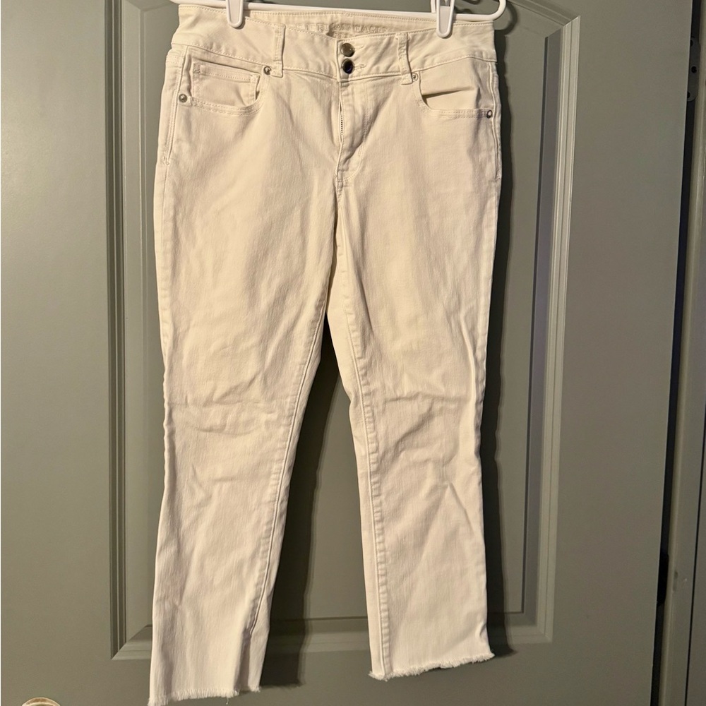 American Eagle Artist Crop White Jeans